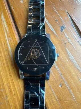 JWH Black Stainless Steel Steampunk Geometric Artsy Quartz Wristwatch